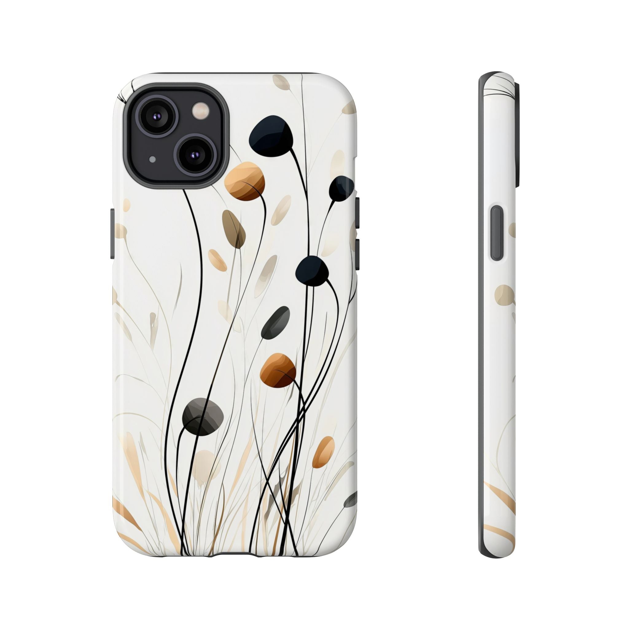 Floral Breeze Tough iPhone Case | Minimal Neutral Botanical Design