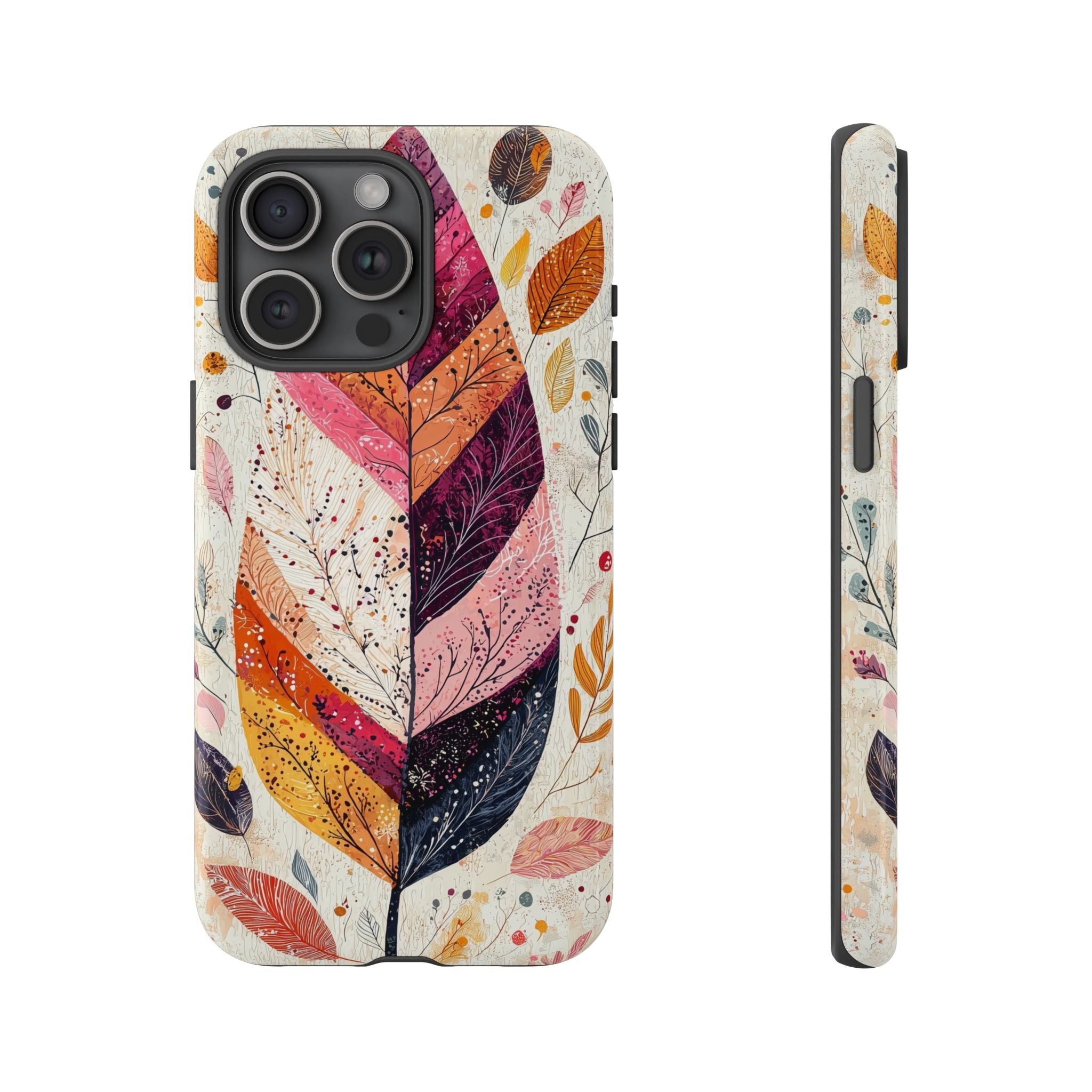 Autumn Leaf Tough iPhone Case | Watercolour Feathered Fall Design