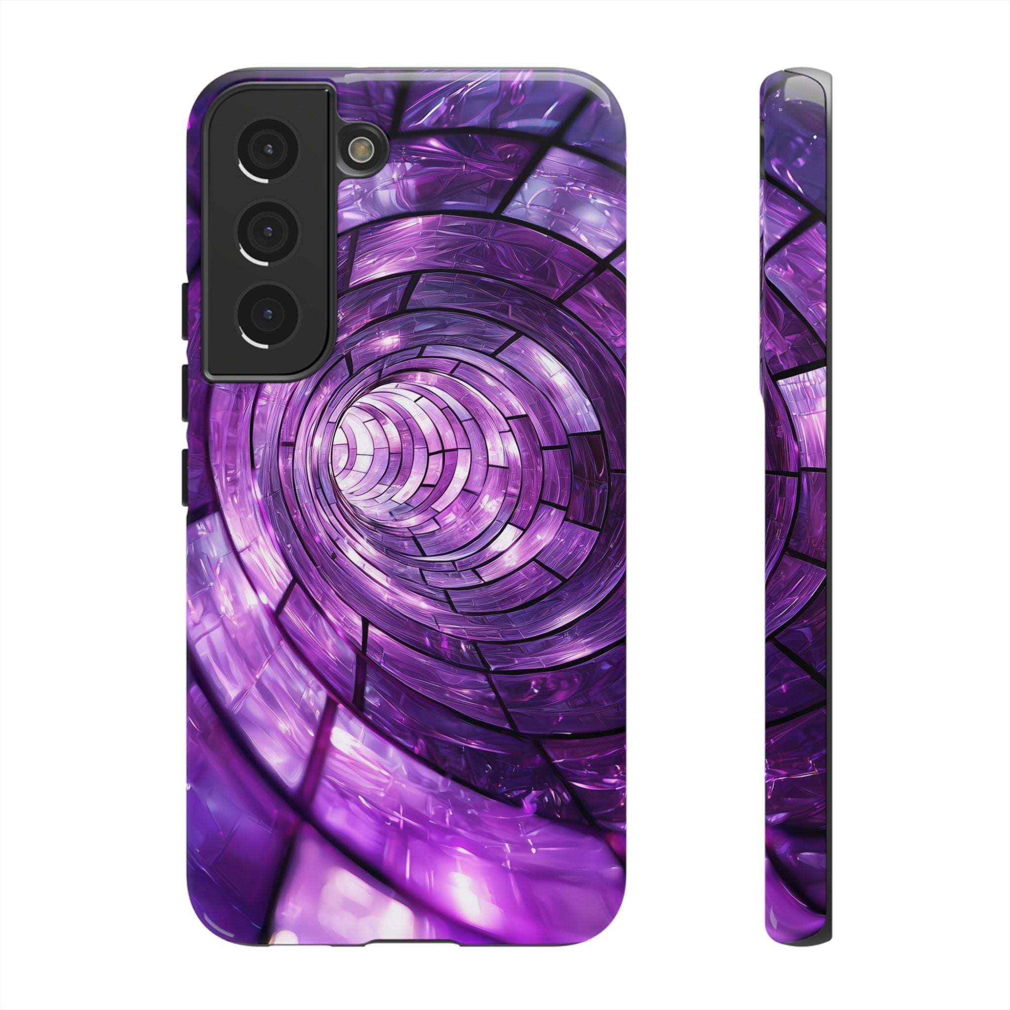 Purple Vortex Tough Samsung Galaxy Case — Abstract Spiral Protective Cover