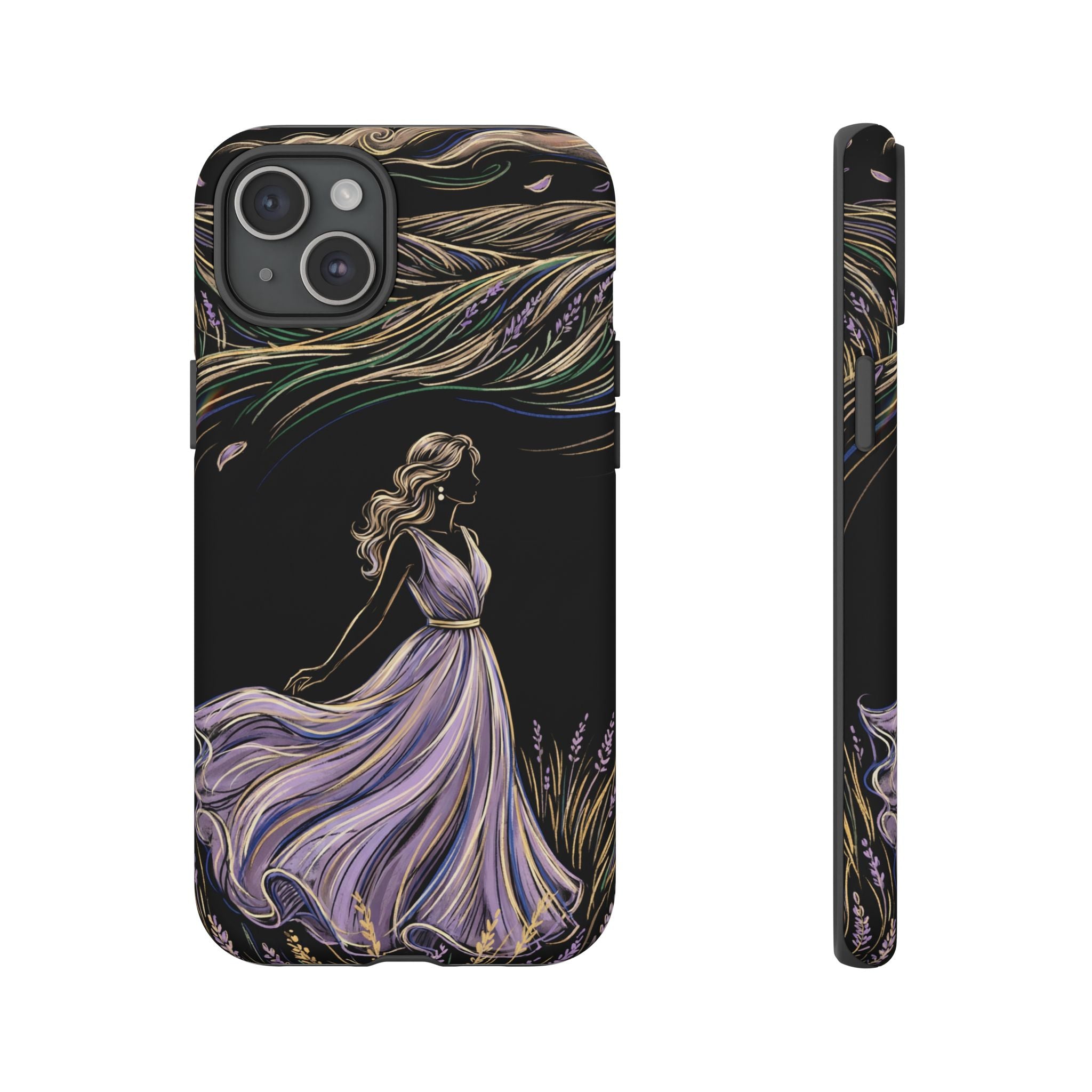 Lavender Breeze iPhone Case | Elegant Dancing Woman Floral Protection