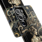 Vintage Cityscape Woman Tea Art Samsung Galaxy Phone Case