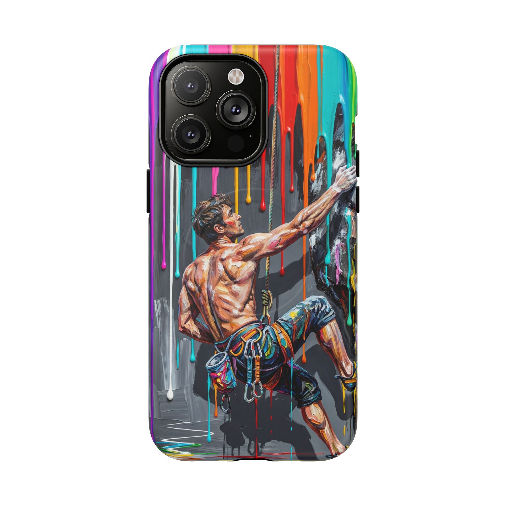 Colourful Rock Climber Art Protective MagSafe iPhone Case