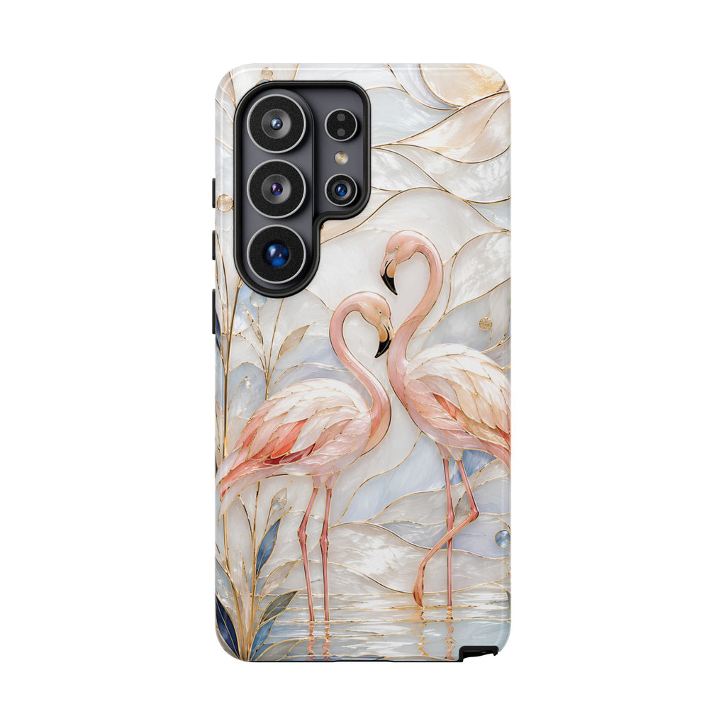 Flamingo Samsung Galaxy Phone Case | Stained Glass Bird Art