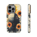 Sunflower Moon Art iPhone Case | Floral Celestial