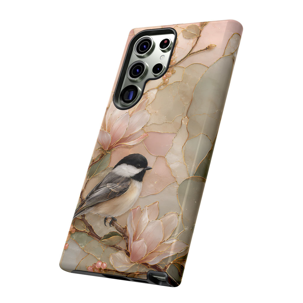 Chickadee Samsung Galaxy Phone Case | Magnolia Flower Phone Case