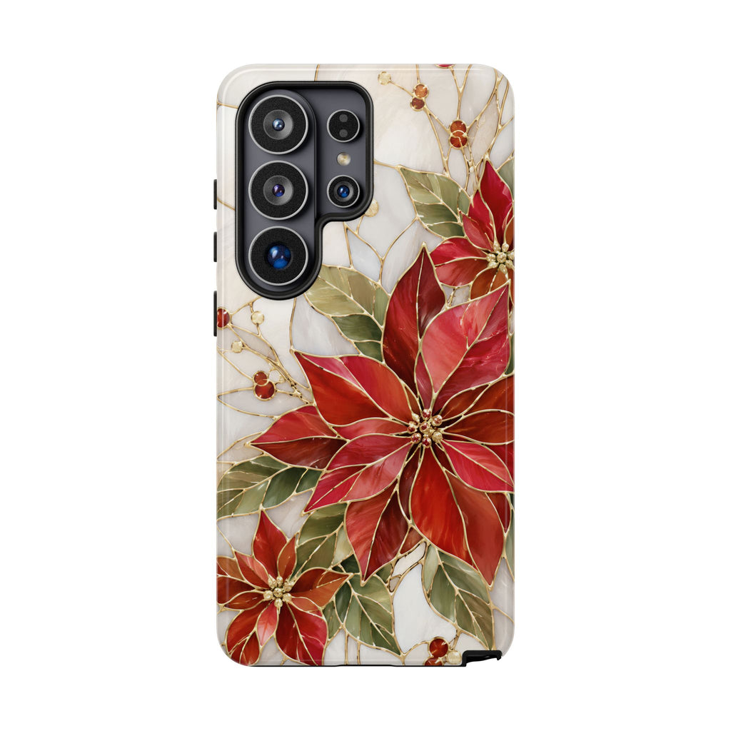 Poinsettia Samsung Galaxy Phone Case | Christmas Floral Cover