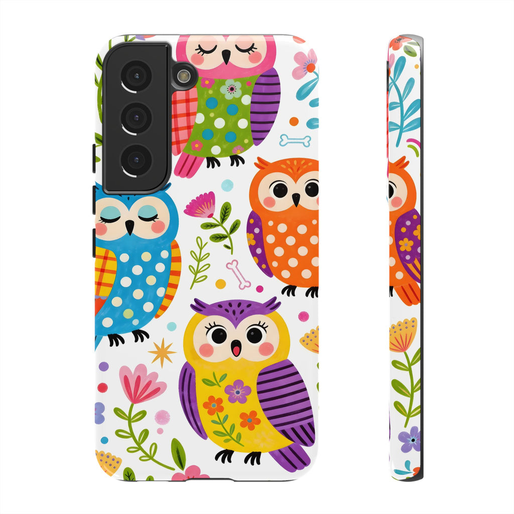 Simpatica Cover Protettiva Búho Colorato per Samsung Galaxy | Cover Rigida con Fantasia di Búho Carino