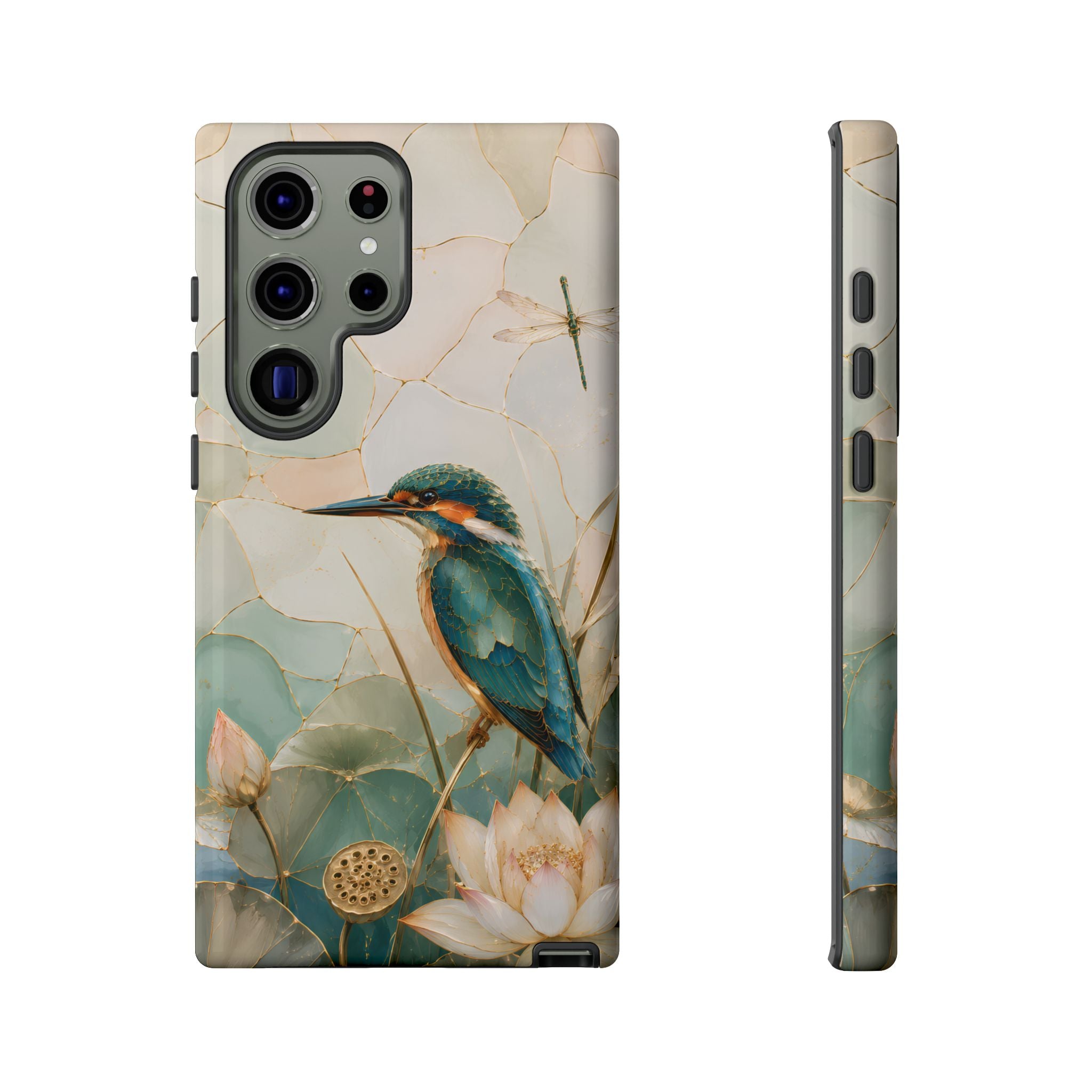 Kingfisher Samsung Galaxy Phone Case | Lotus Flower Phone Case