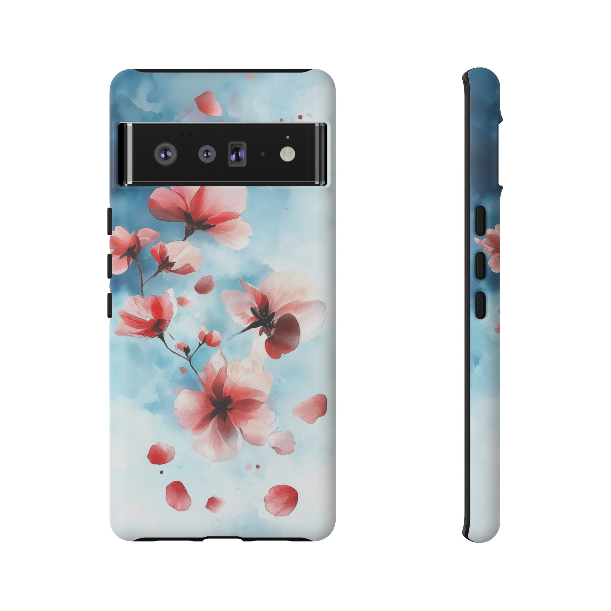 Floral Cherry Blossom Google Pixel Case | Pastel Pink Blue
