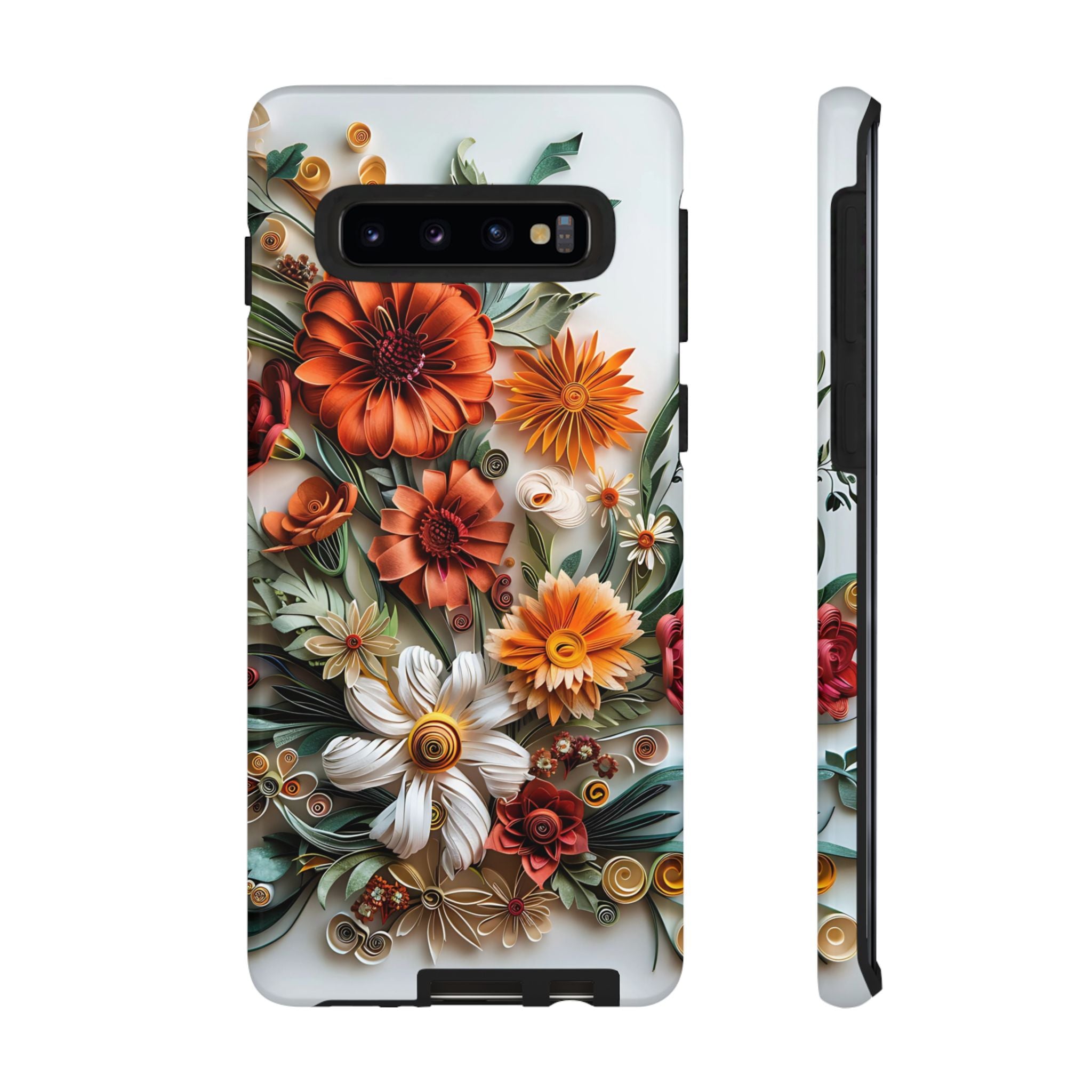 Floral Quilling Tough Samsung Galaxy Case — Orange Daisy