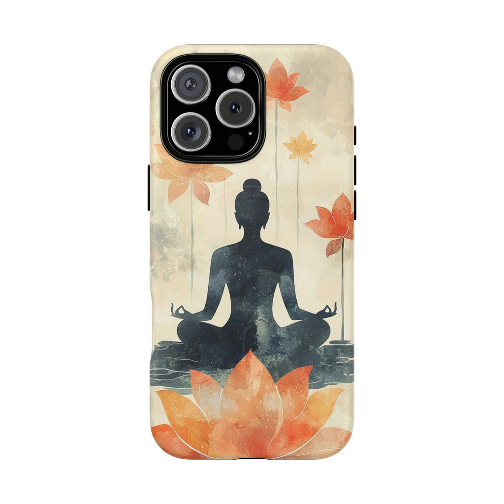 Custodia MagSafe per iPhone Yoga Lotus | Silhouette meditativa