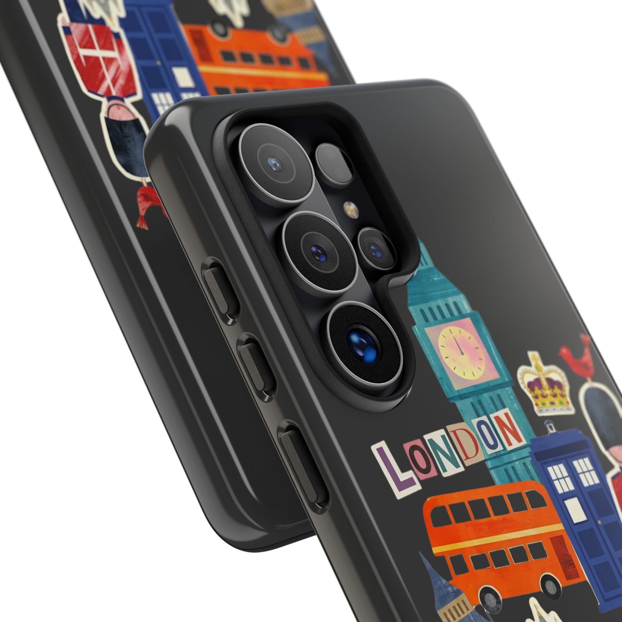 London Travel Samsung Galaxy Phone Case Aesthetic Sticker Collage Cute Retro City Cover