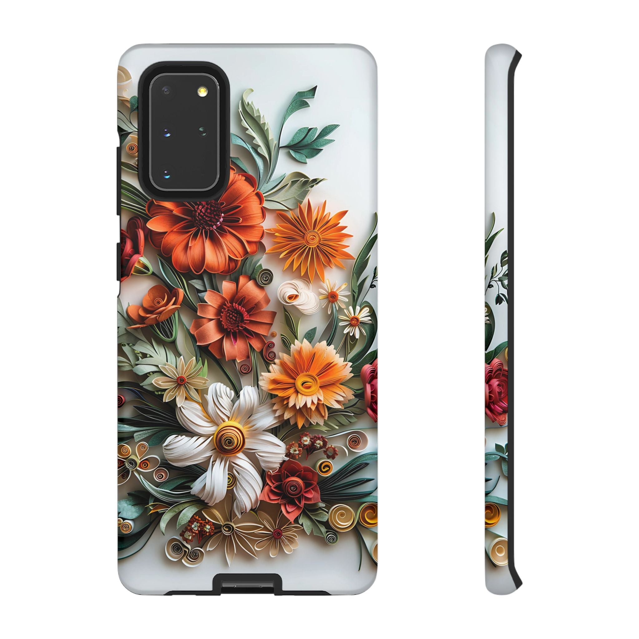 Floral Quilling Tough Samsung Galaxy Case — Orange Daisy