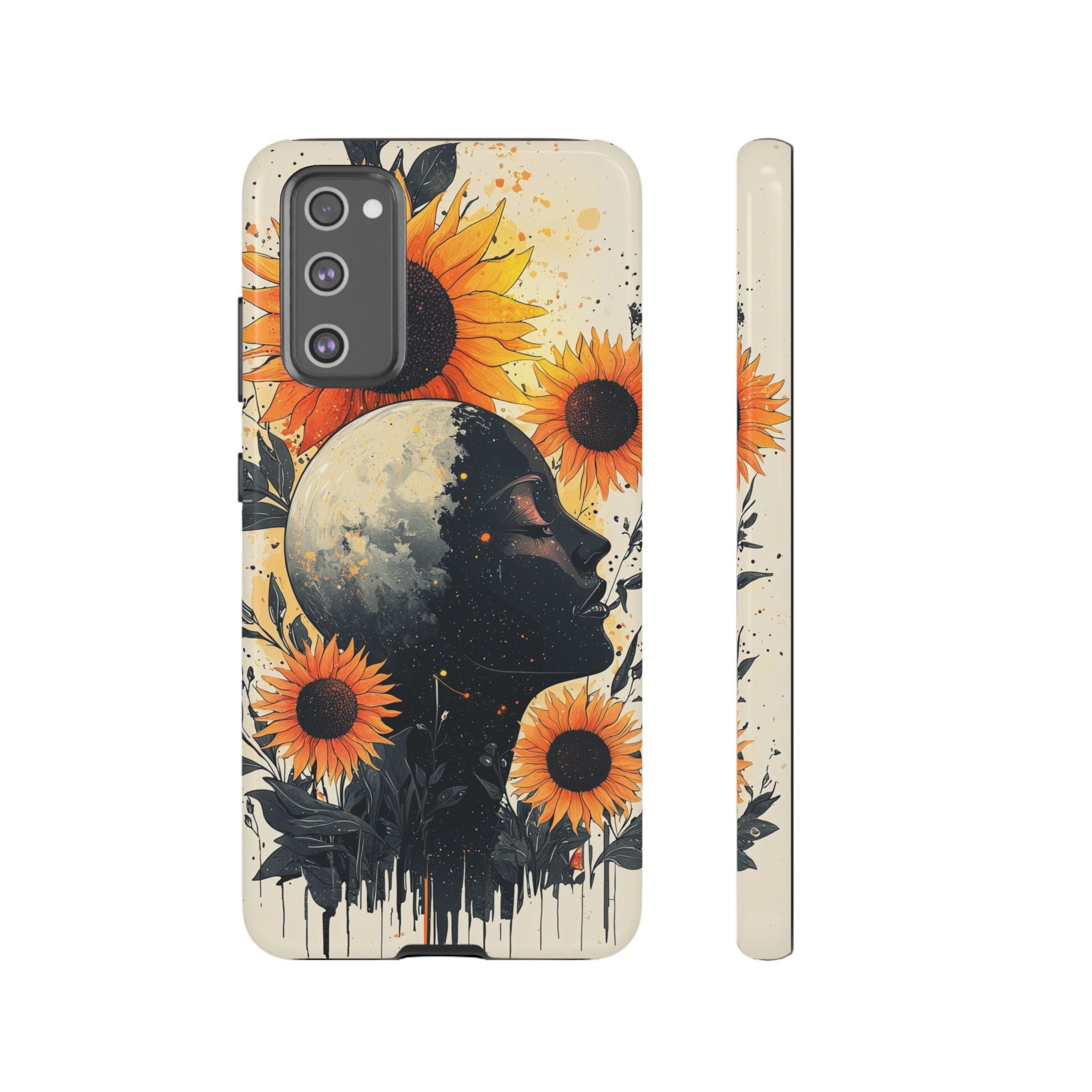 Sunflower Moon Art Samsung Galaxy Case | Floral Celestial