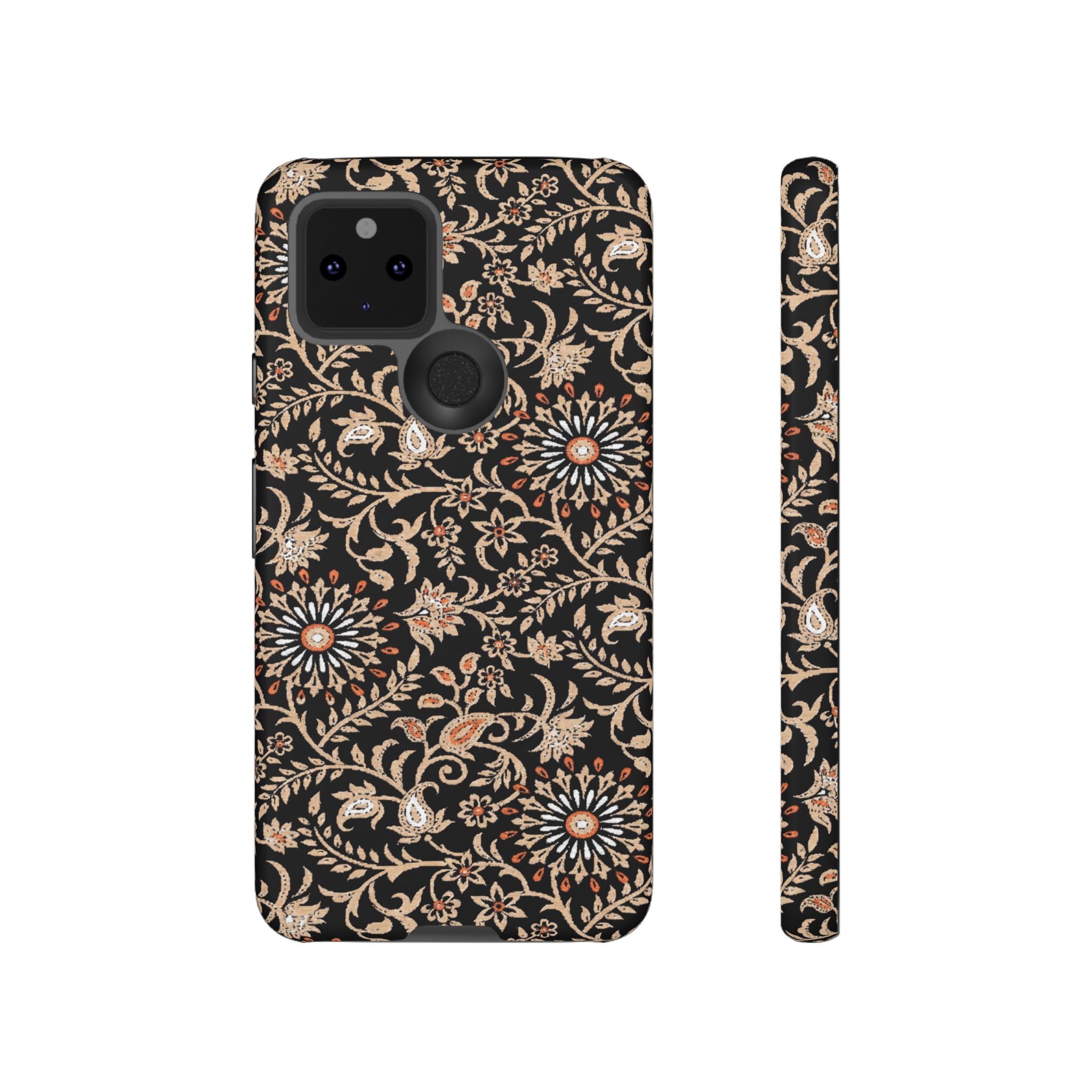 Batik Floral Black Ornate Daisies Tough Google Pixel Case