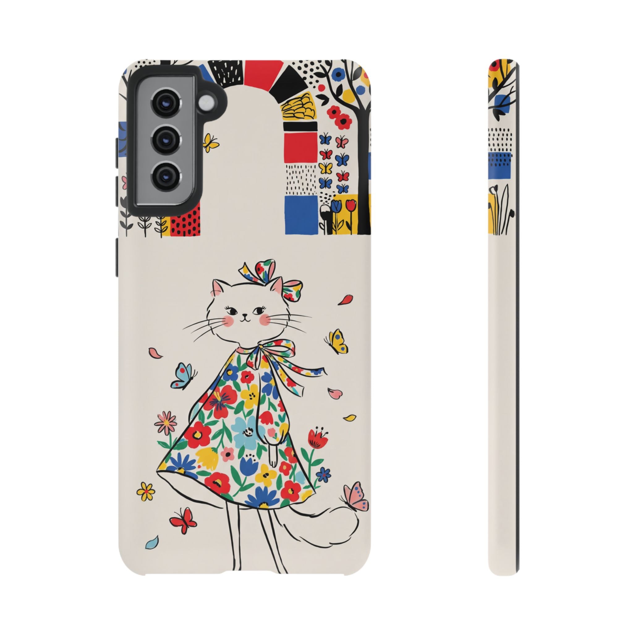 Floral Kitty Samsung Galaxy Phone Case | Cute Cat
