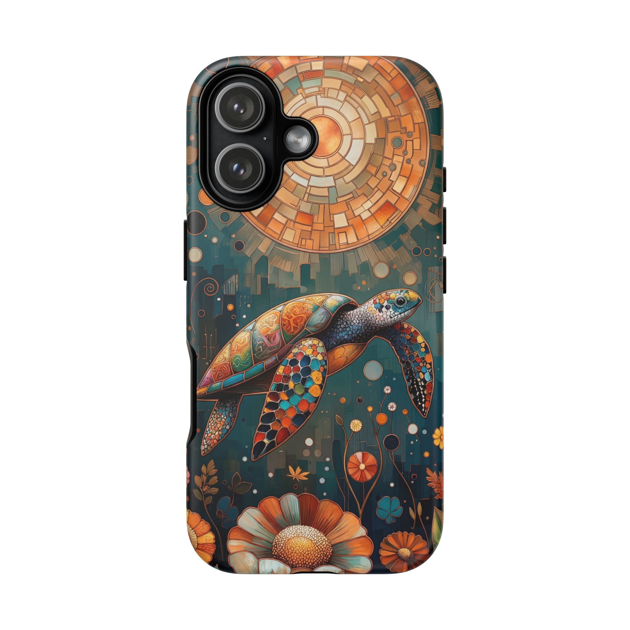 Sea Turtle Mosaic iPhone Case | Artistic Ocean Nature Protective Cover