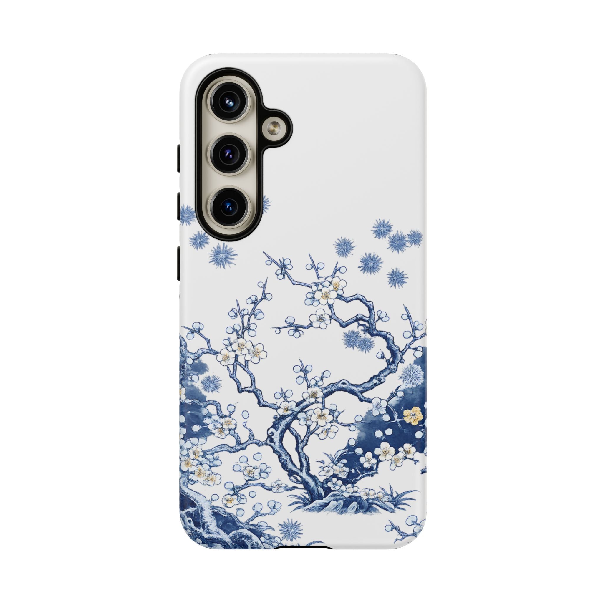 Vintage Blue White Porcelain Samsung Galaxy Phone Case | Chinoiserie Floral Tough Cover