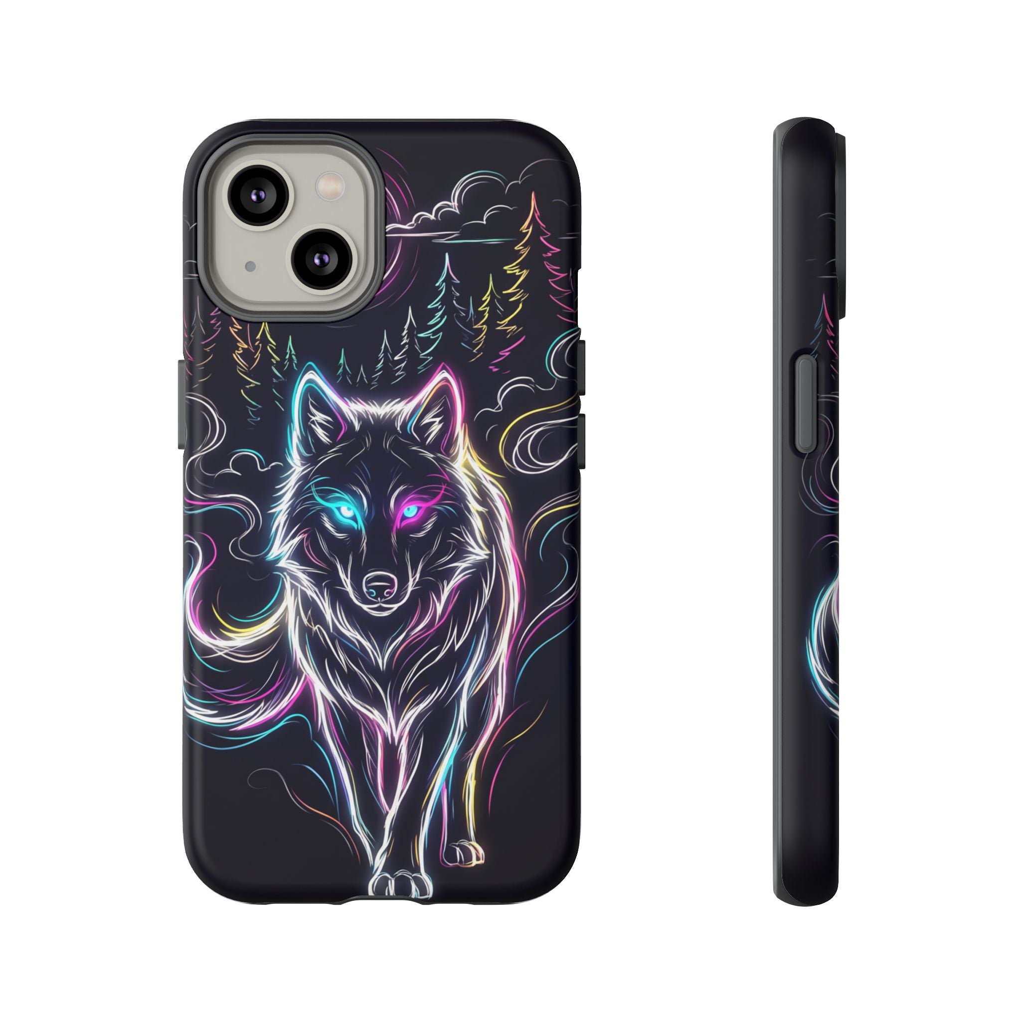 Neon Wolf iPhone Case | Mystic Glow Protective Tough Case