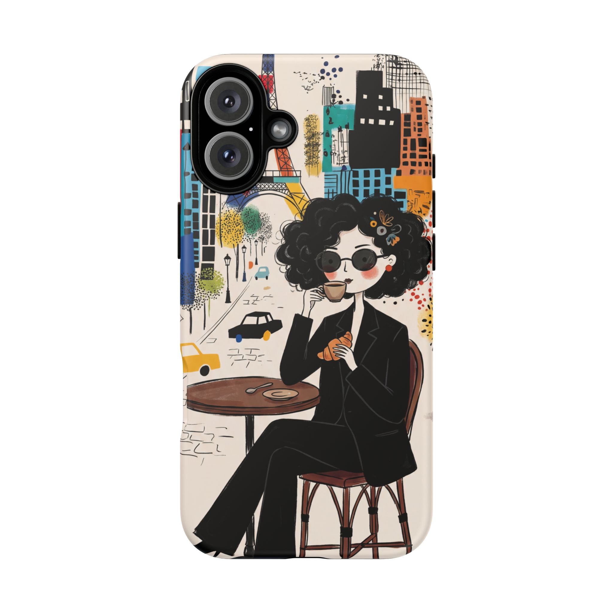 Paris Cafe Chic iPhone Case | Stylish Woman Illustration iPhone Cover