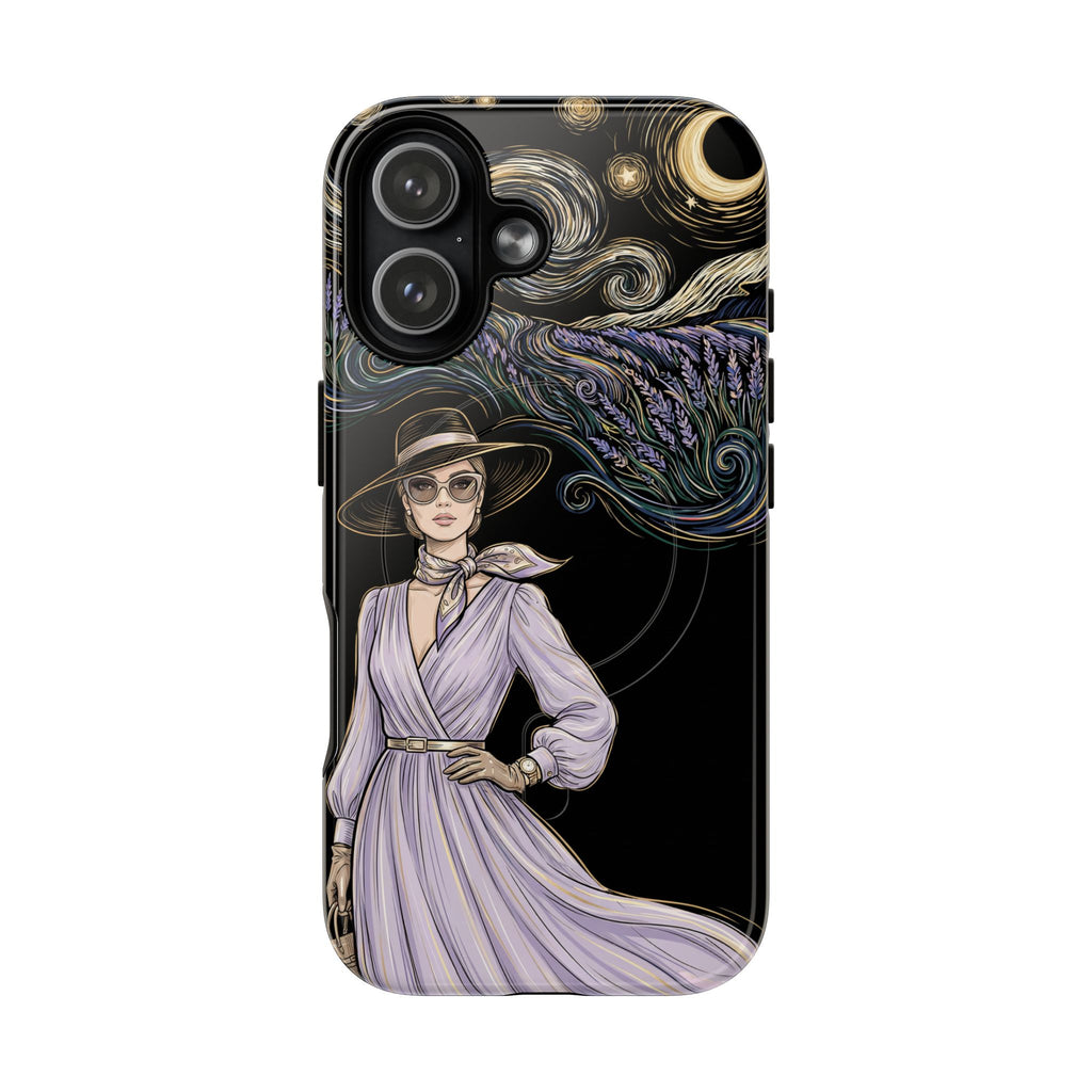 Starry Night Lavender Woman MagSafe iPhone Case | Artistic Protective Tough Case