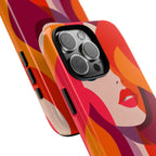 Retro Pop Art Woman iPhone Case | Bold Colourful Abstract Portrait