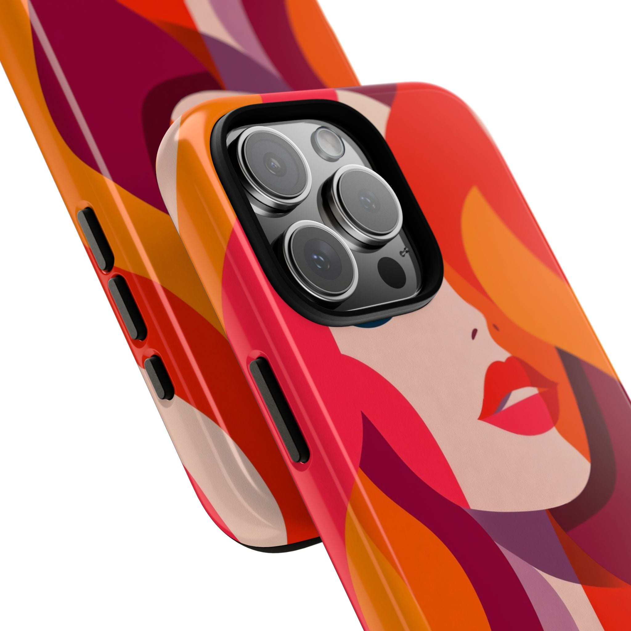 Retro Pop Art Woman iPhone Case | Bold Colourful Abstract Portrait