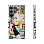 Custodia per telefono Samsung Galaxy con illustrazione Galleria d'arte | Donna carina con design di cornici