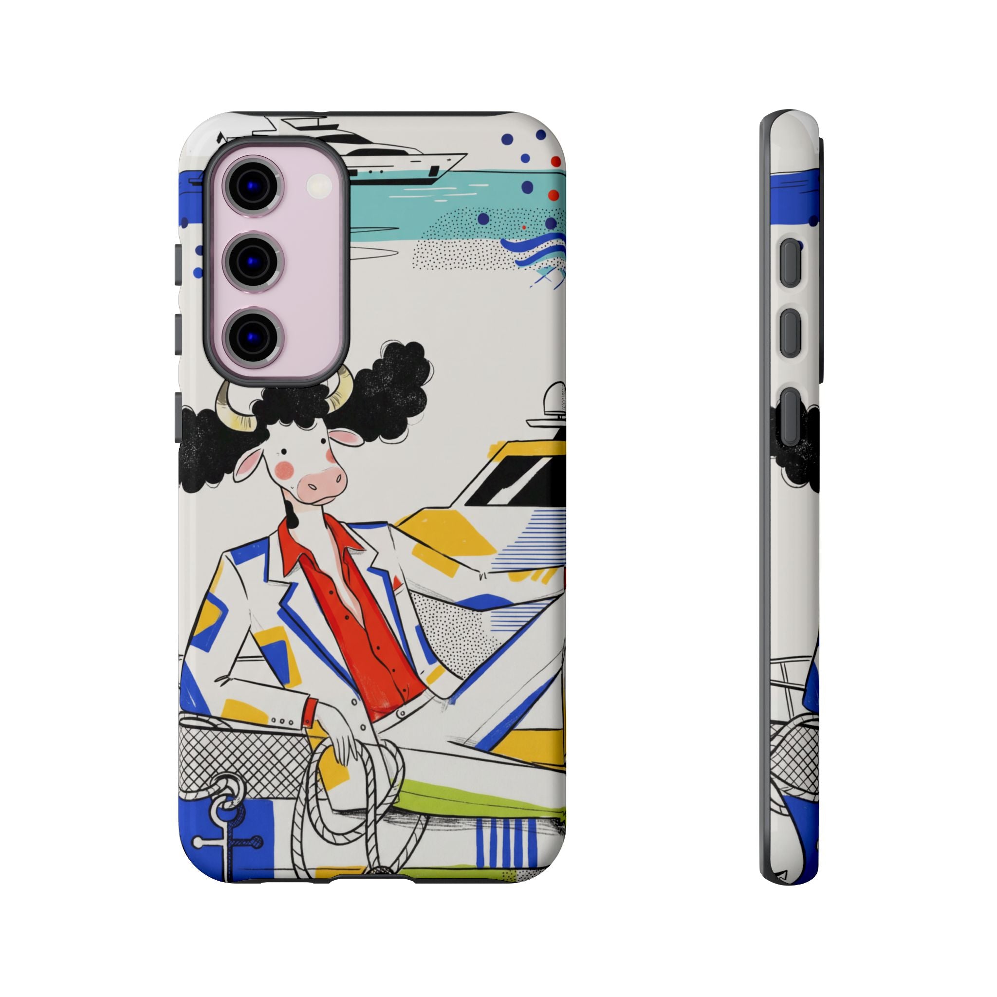 Nautical Cow Graphic Protective Samsung Galaxy Phone Case