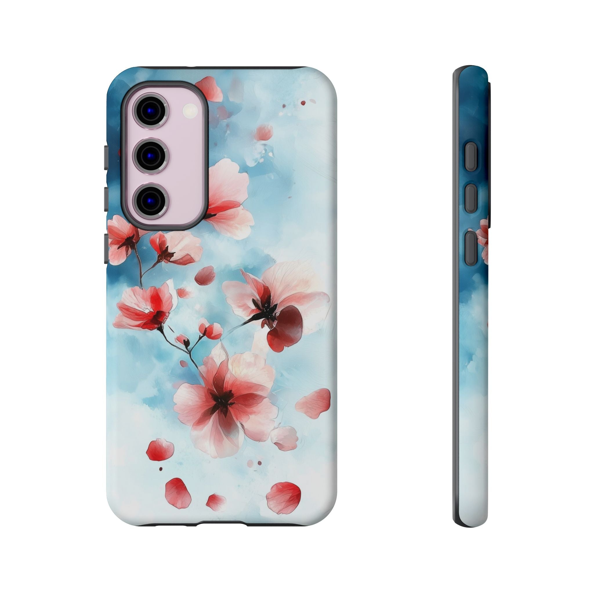 Floral Cherry Blossom Samsung Galaxy Case | Pastel Pink Blue
