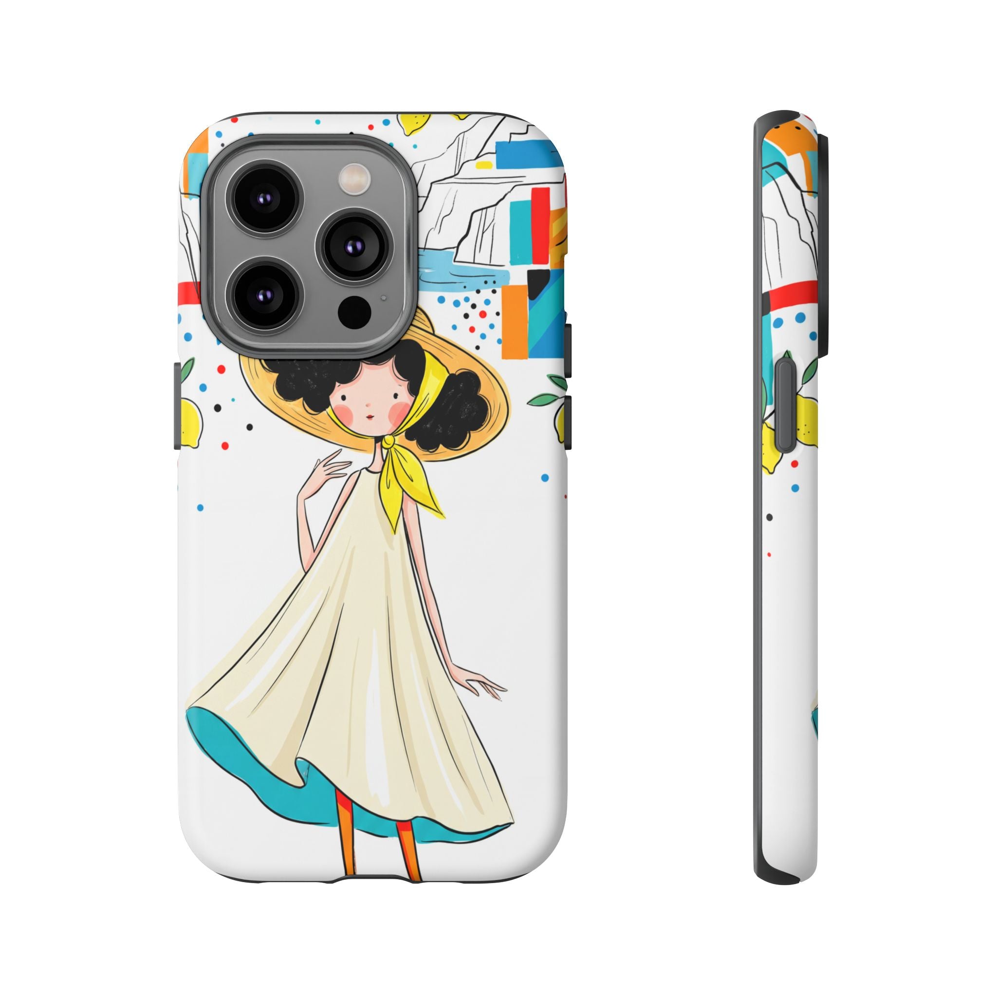 Cute Summer Girl iPhone Case | Whimsical Coastal Illustration Protective Case