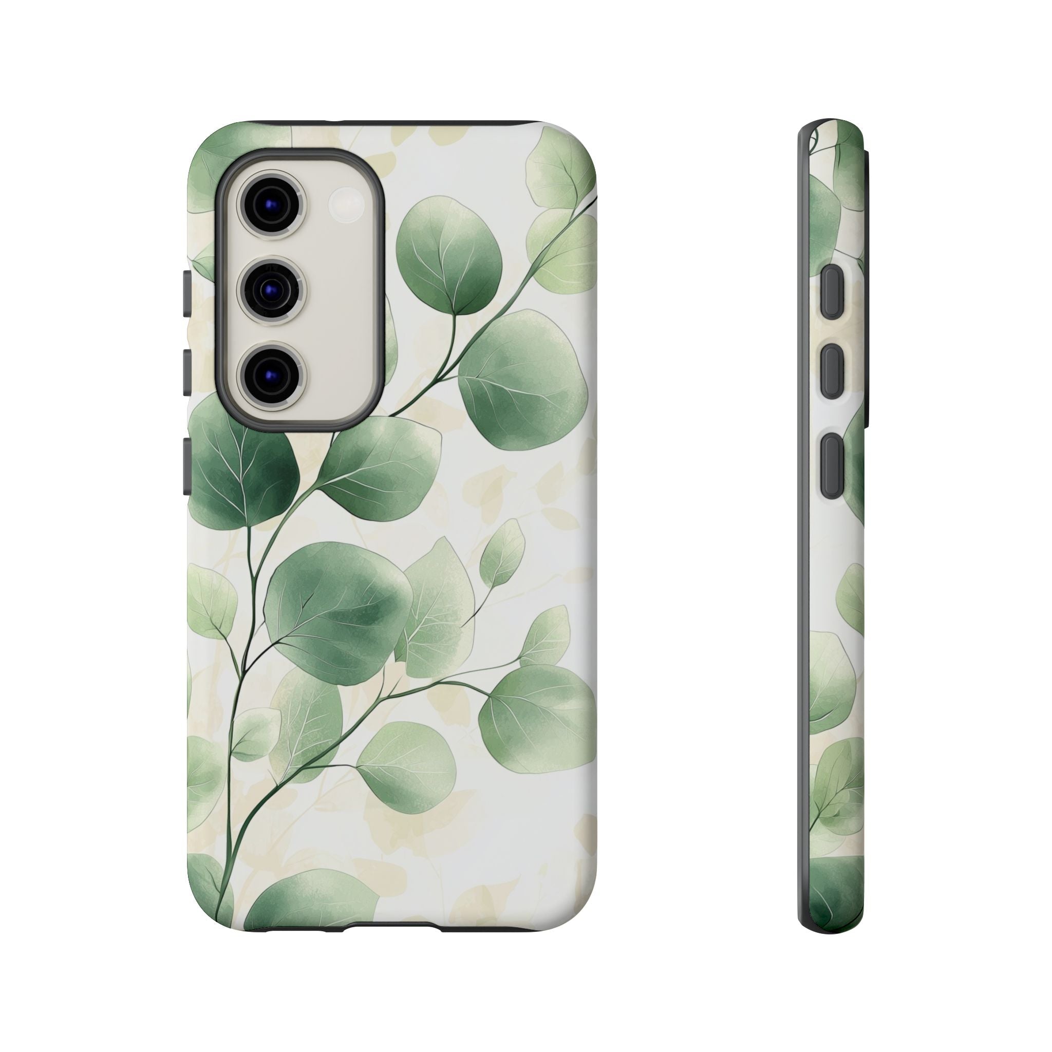 Botanical Eucalyptus Tough Samsung Galaxy Phone Case | Green Watercolour Leaf