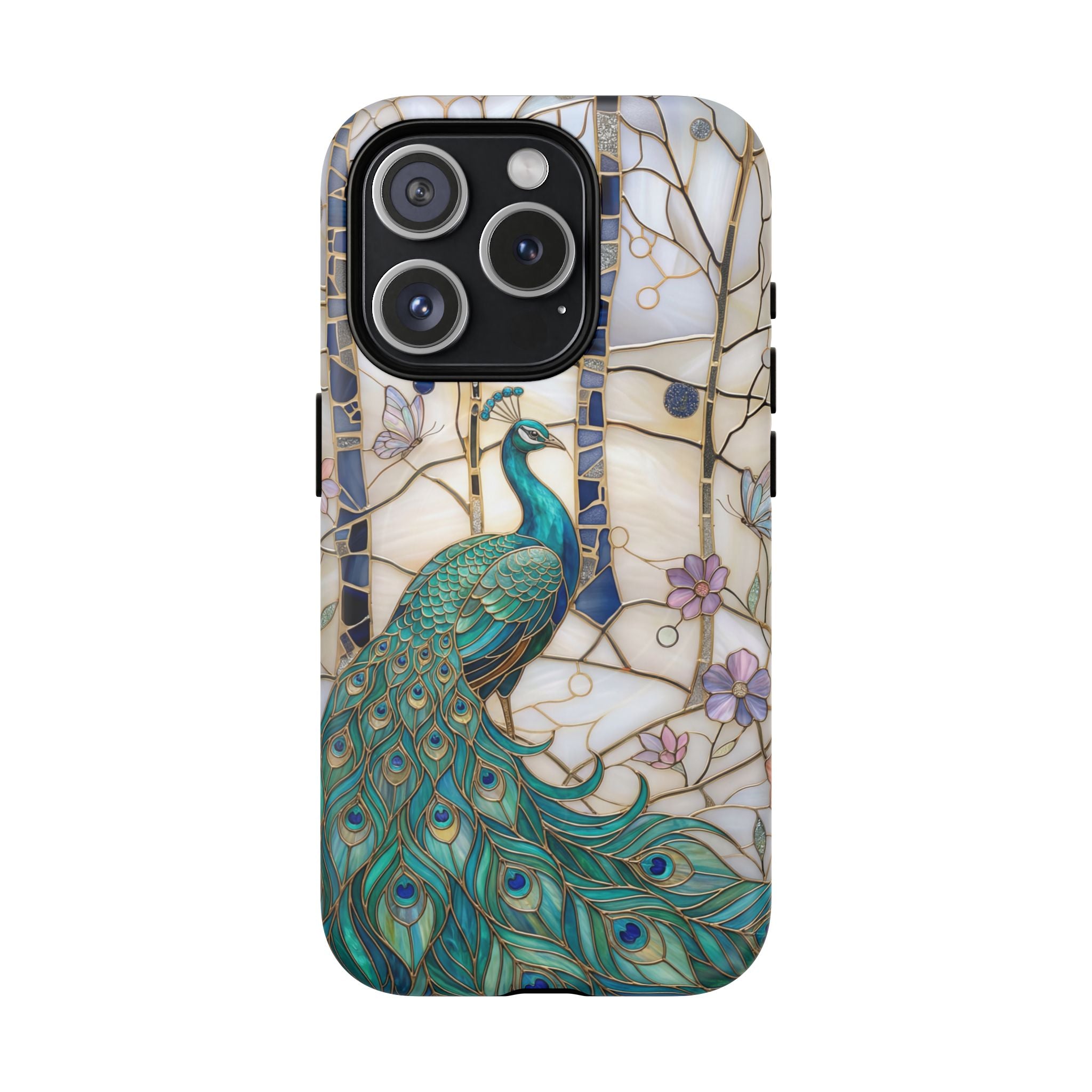 Peacock Stained Glass Tough MagSafe Phone Case