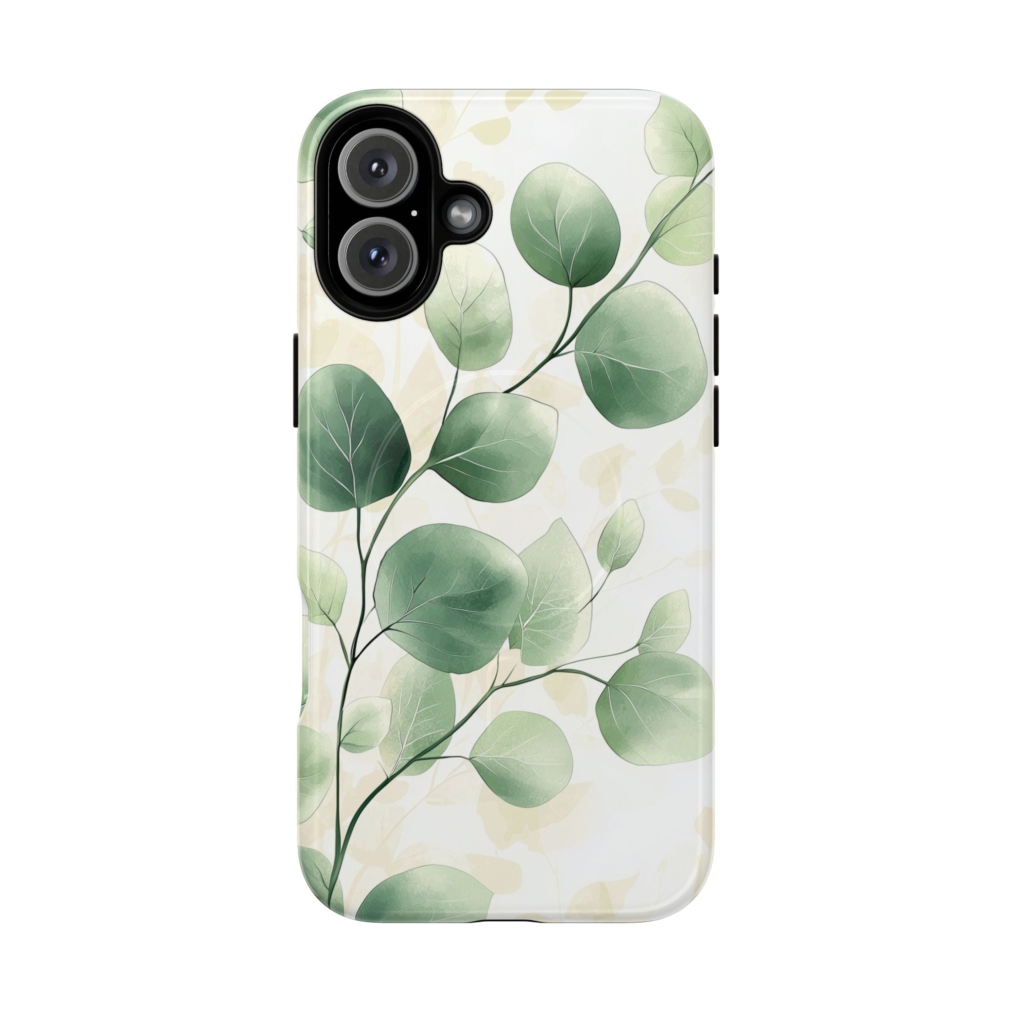 Botanical Eucalyptus Tough MagSafe iPhone Case | Green Watercolour Leaf