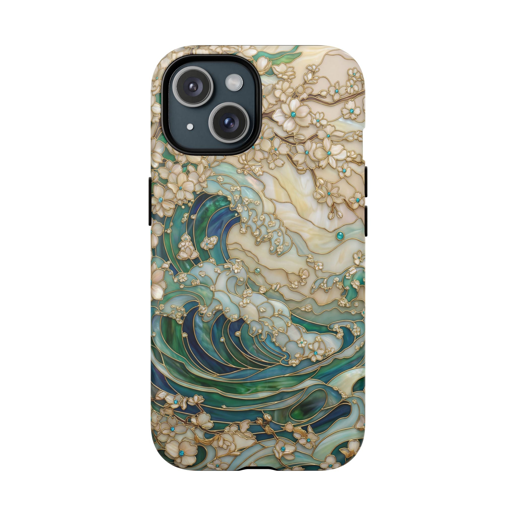 Custodia MagSafe per iPhone Ocean Wave — Custodia resistente con design artistico color acquamarina