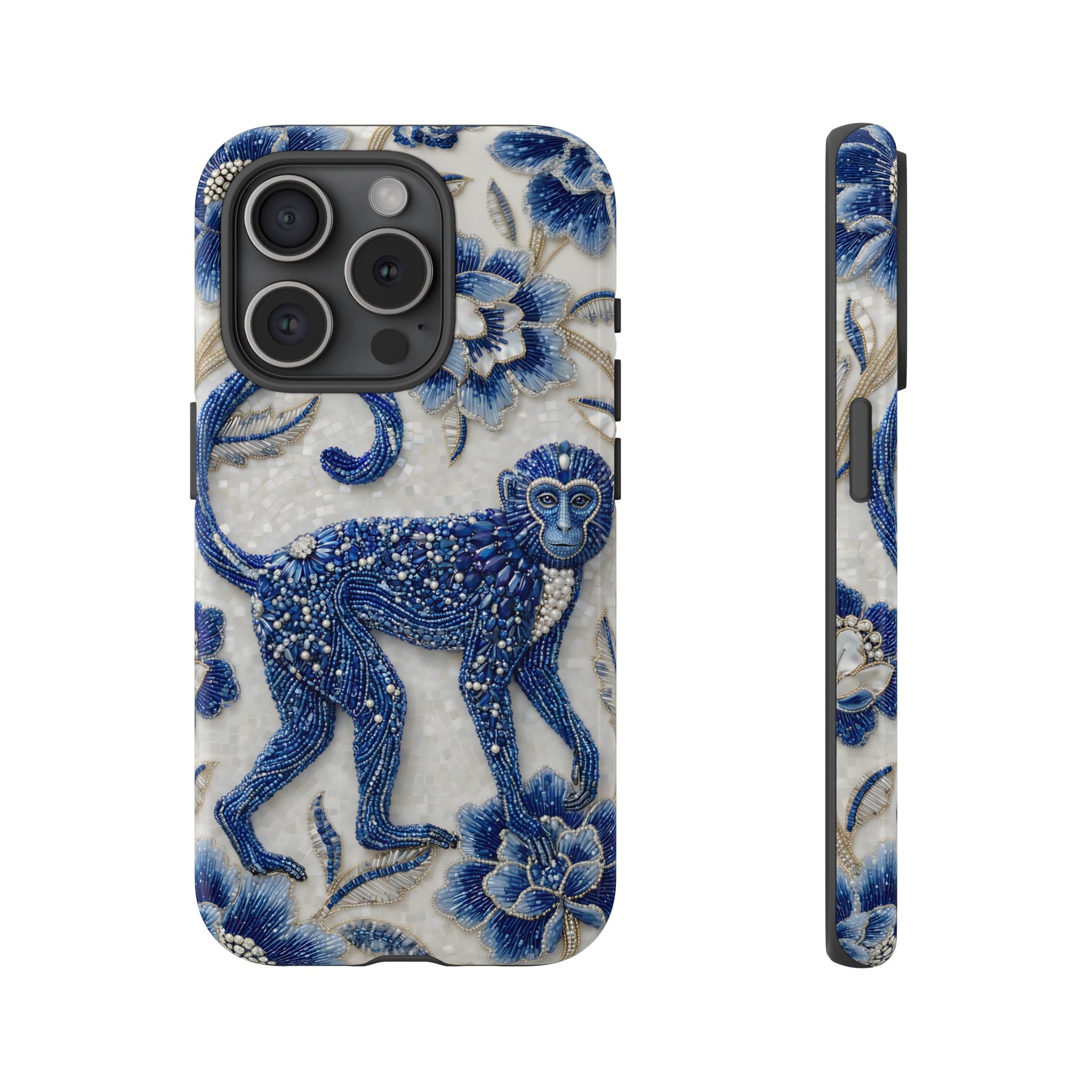 Asian Zodiac Monkey iPhone Case | Blue & White Porcelain Art Protective Case | Year of the Monkey Gift