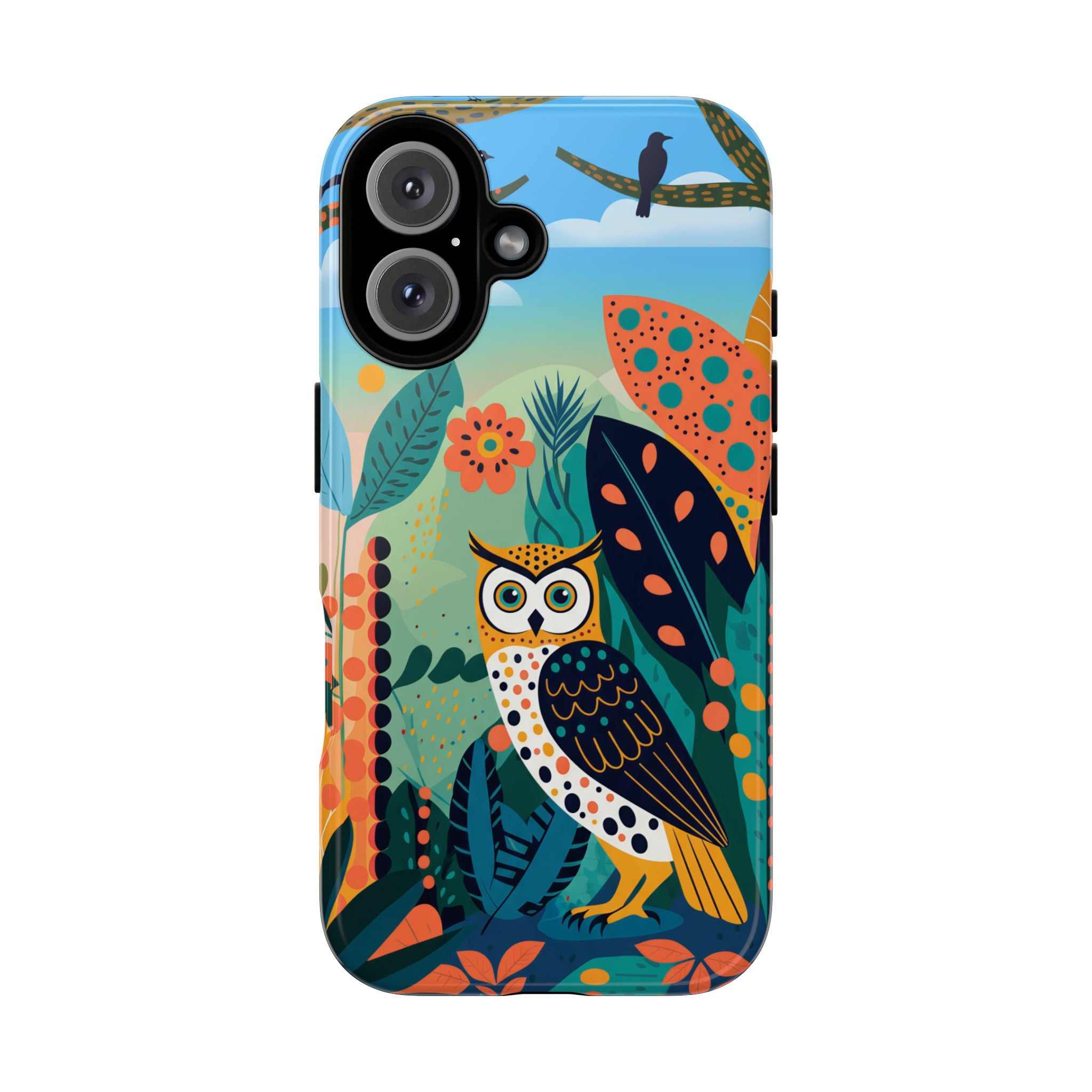 Botanical Forest Colourful Owl iPhone Case