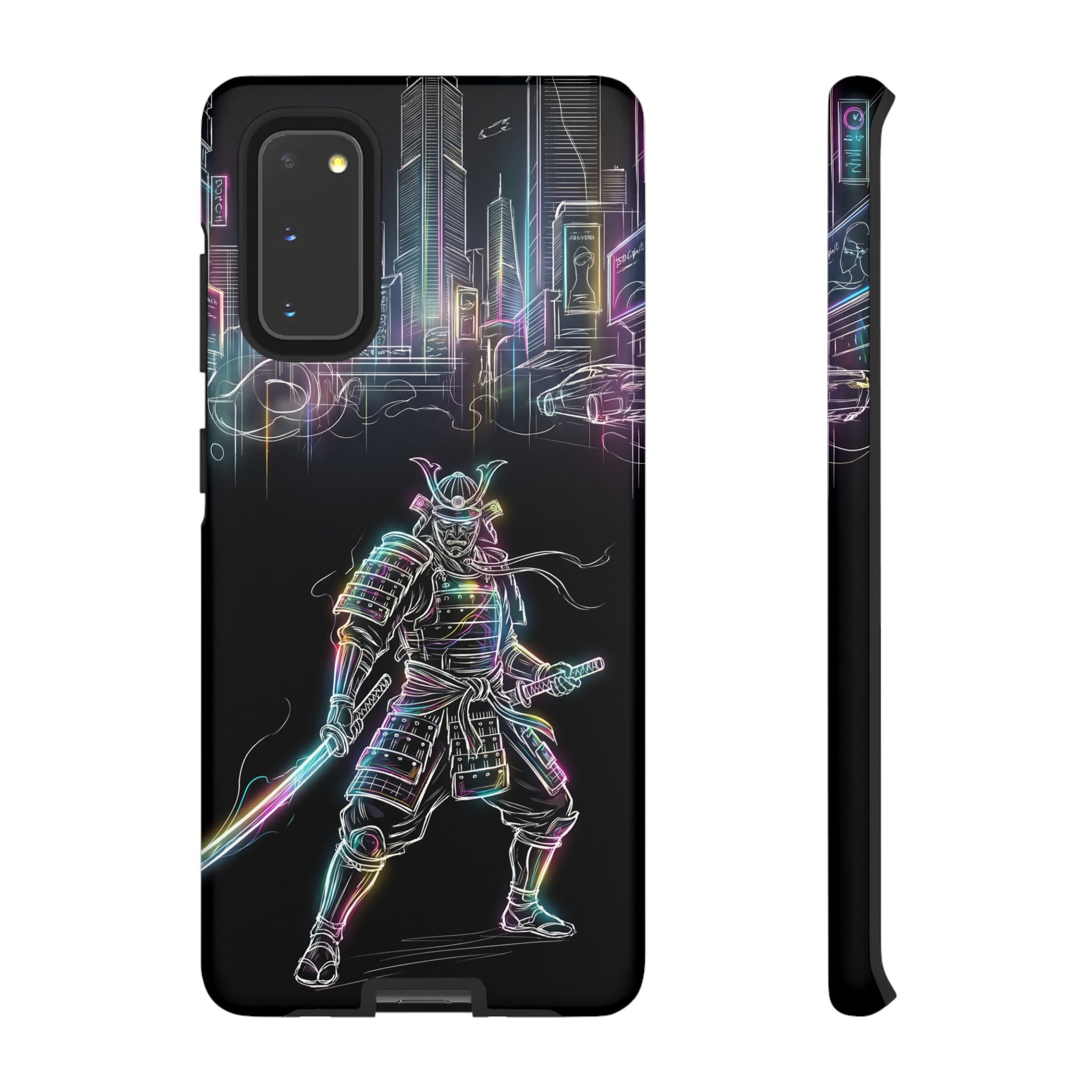 Neon Samurai Samsung Galaxy Phone Case | Cyberpunk City Armor