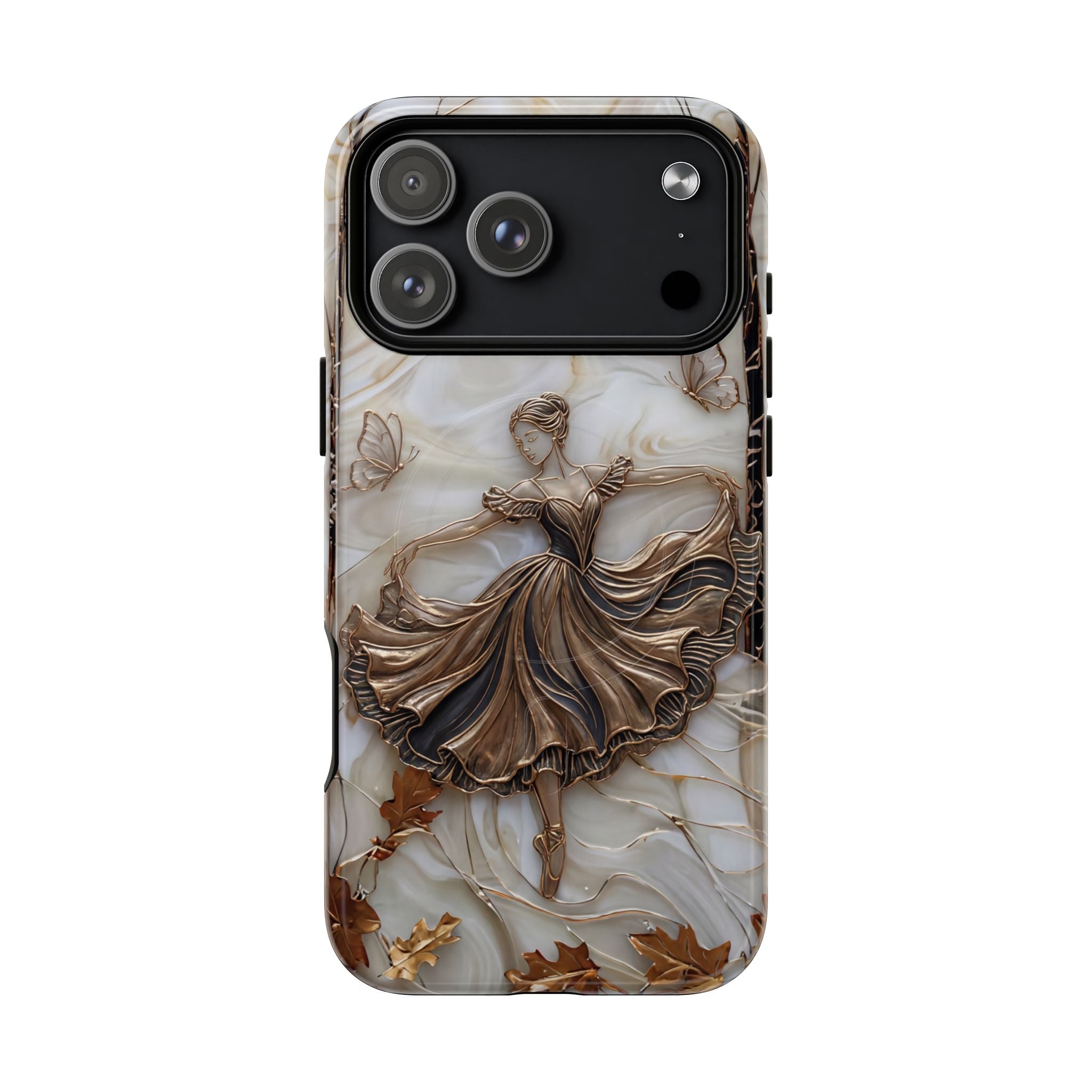 Ballet Dancer Tough MagSafe iPhone Case — Elegant Swirl Art Protective Cover
