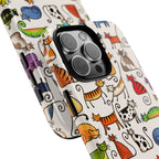 Cat Pattern Tough iPhone Case | Colourful Cartoon Cats