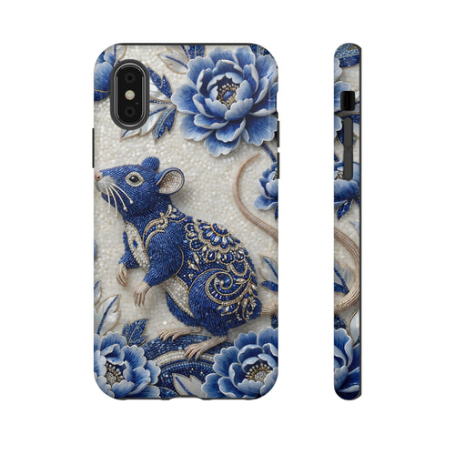 Asian Zodiac Rat iPhone Case | Blue & White Porcelain Art Slim Protective iPhone Case | Year of the Rat Gift