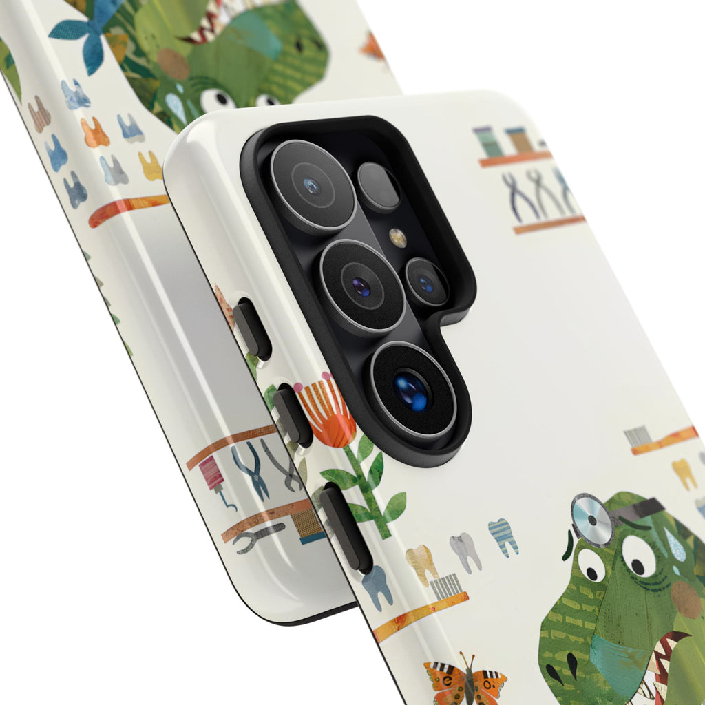 Dinosaur Dentist Tough Samsung Galaxy Phone Case | Cute Pediatric Dental Cover