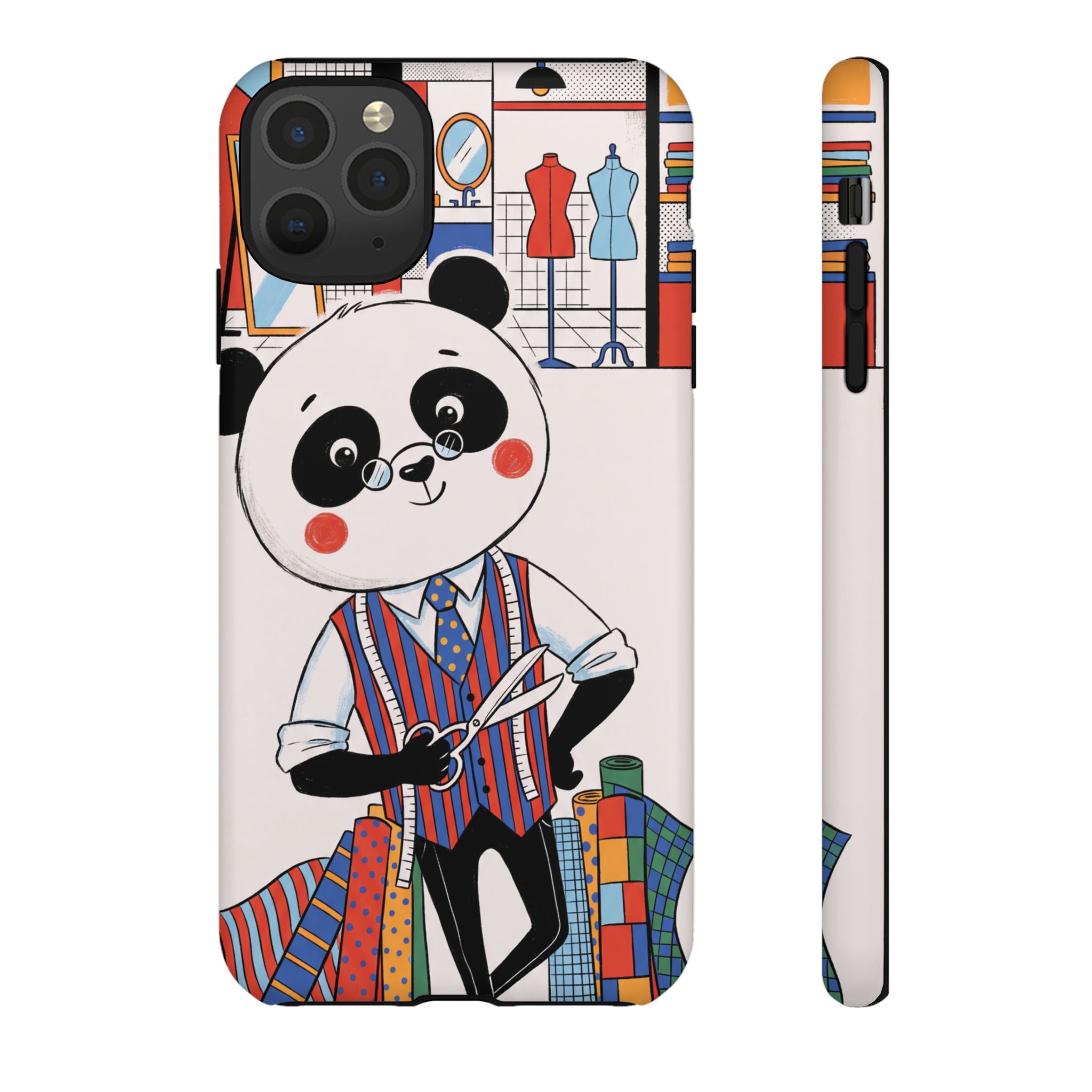 Panda Tailor iPhone Case | Cute Seamstress Cartoon