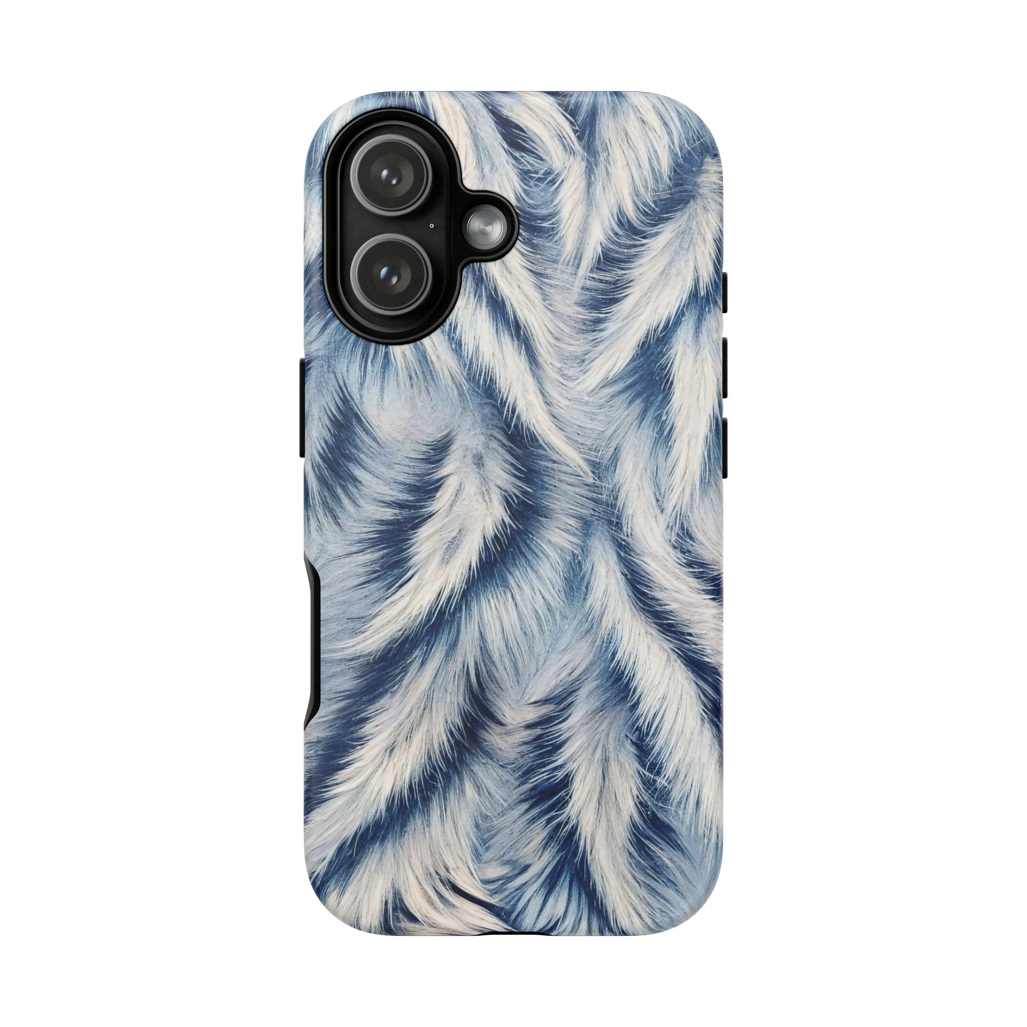 Blue Faux Fur Texture Protective Tough iPhone Case