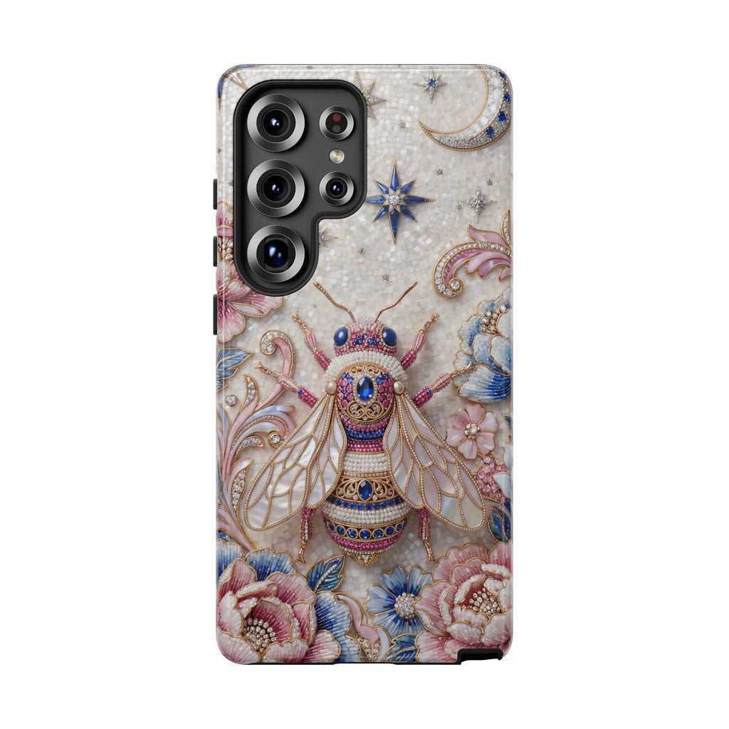 Floral Bee Moon Tough Samsung Galaxy Phone Case | Protective Artistic Phone Cover