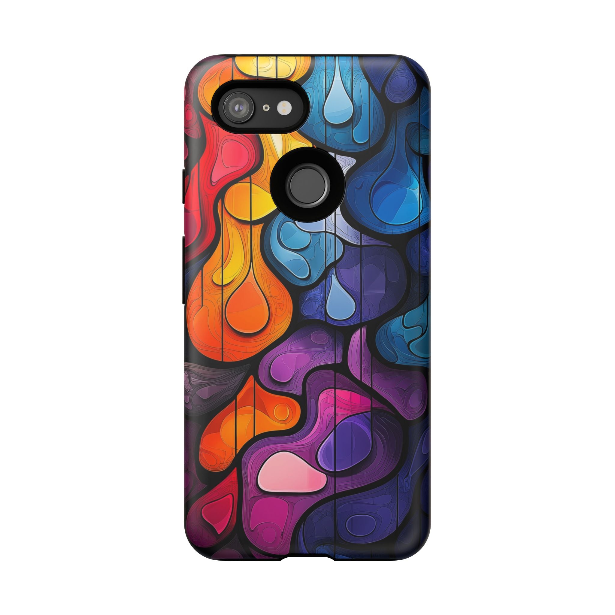 Abstract Colourful Drop Google Pixel Case — Vibrant Stained-Glass