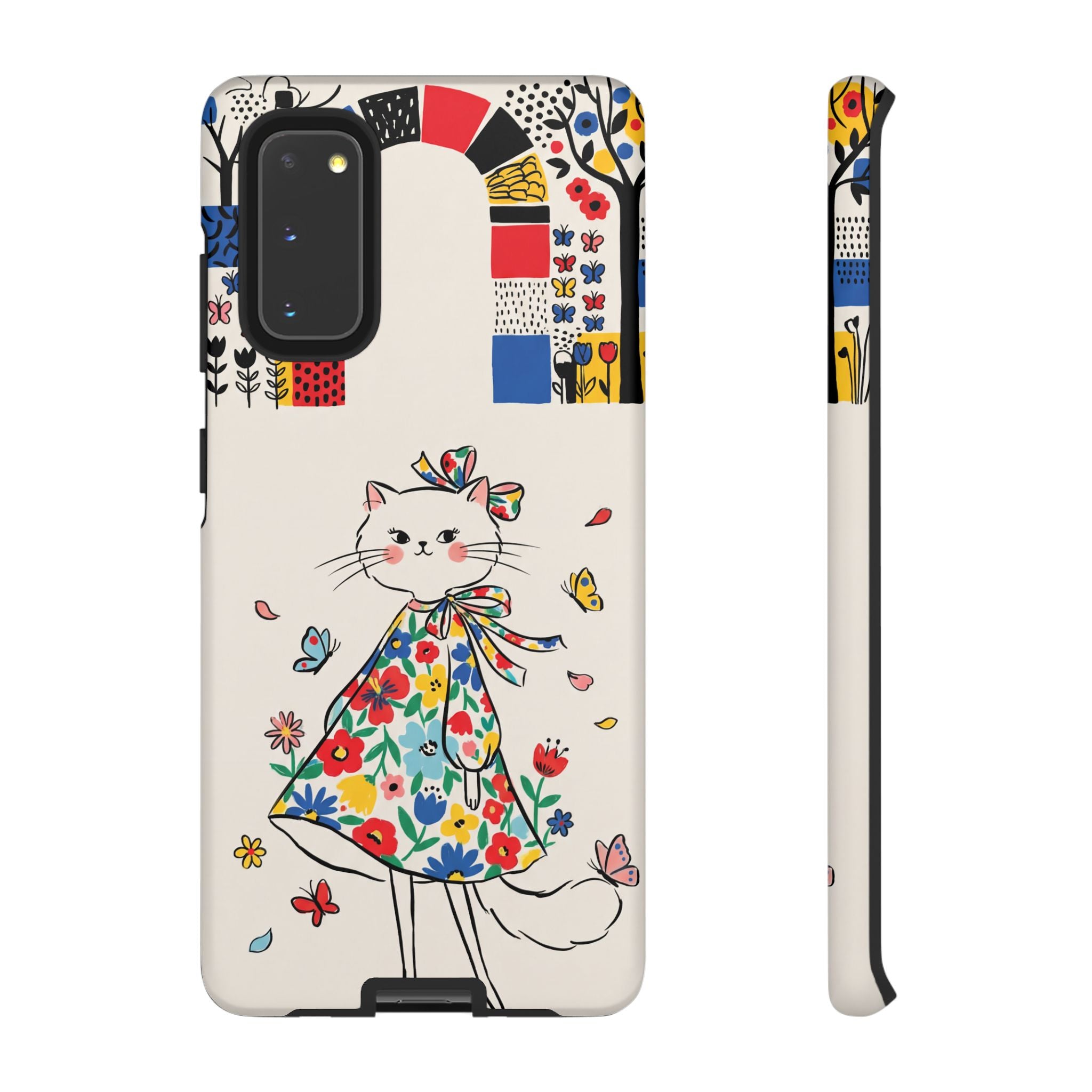 Floral Kitty Samsung Galaxy Phone Case | Cute Cat