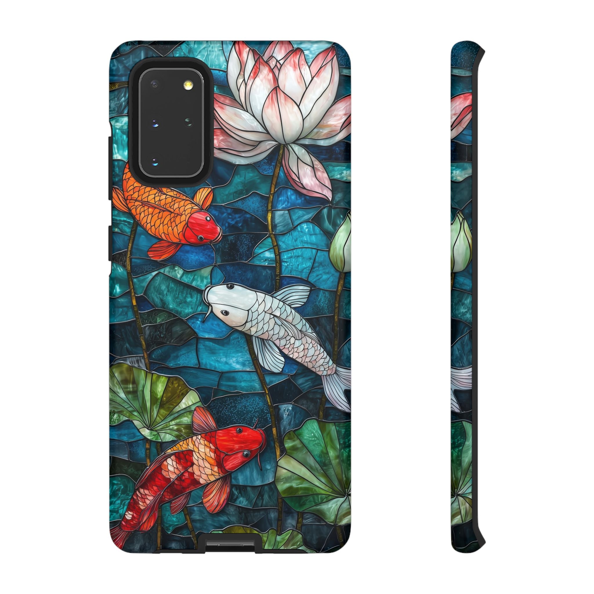 Koi Pond Tough Samsung Galaxy Case — Stained Glass Lotus & Koi Design