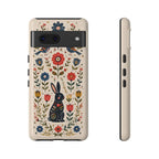 Floral Folk Art Bunny Tough Google Pixel Phone Case
