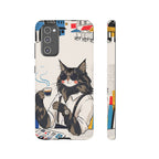 Cat Barista Samsung Galaxy Phone Case | Cool Cat in Sunglasses Coffee Shop Design